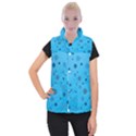 Decorative dots pattern Women s Button Up Puffer Vest View1