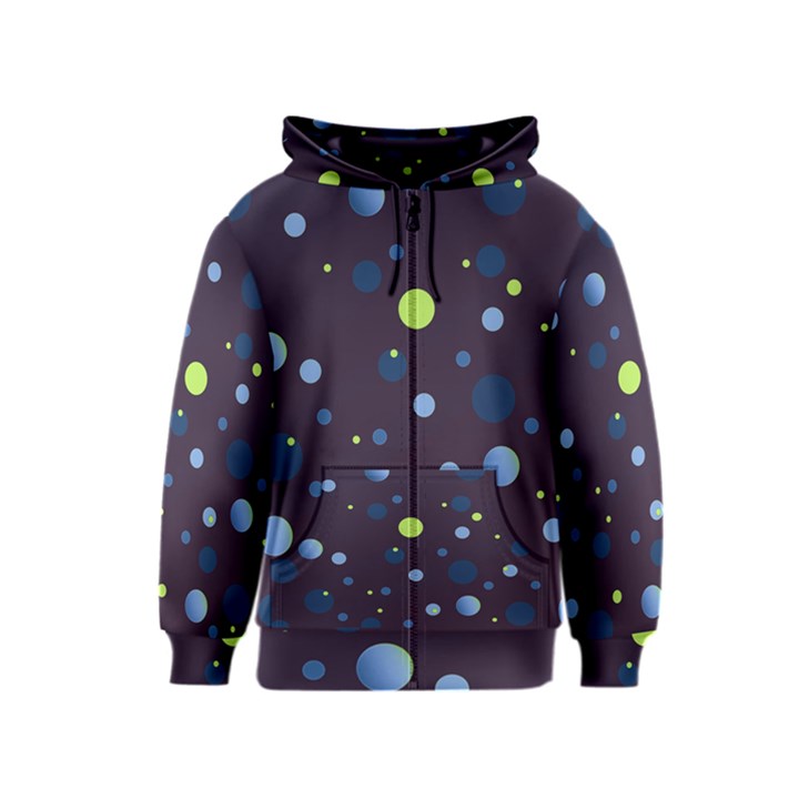 Decorative dots pattern Kids  Zipper Hoodie