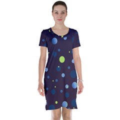 Decorative Dots Pattern Short Sleeve Nightdress