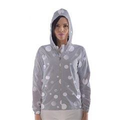 Decorative Dots Pattern Hooded Wind Breaker (women) by ValentinaDesign