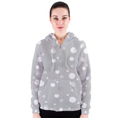 Decorative Dots Pattern Women s Zipper Hoodie