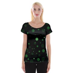 Decorative dots pattern Women s Cap Sleeve Top