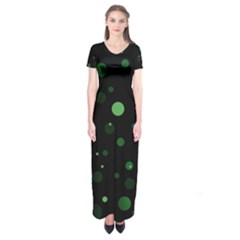 Decorative dots pattern Short Sleeve Maxi Dress