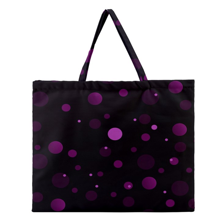 Decorative dots pattern Zipper Large Tote Bag