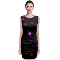 Decorative Dots Pattern Sleeveless Velvet Midi Dress