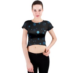 Decorative Dots Pattern Crew Neck Crop Top by ValentinaDesign