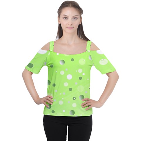 Decorative Dots Pattern Women s Cutout Shoulder Tee by ValentinaDesign