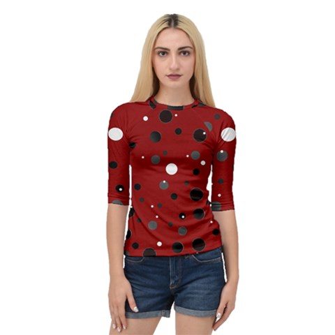 Decorative Dots Pattern Quarter Sleeve Tee by ValentinaDesign