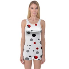 Decorative dots pattern One Piece Boyleg Swimsuit