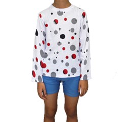 Decorative dots pattern Kids  Long Sleeve Swimwear