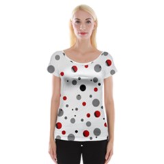 Decorative Dots Pattern Women s Cap Sleeve Top by ValentinaDesign