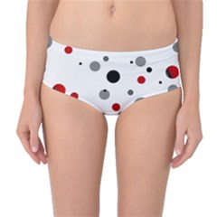 Decorative dots pattern Mid-Waist Bikini Bottoms