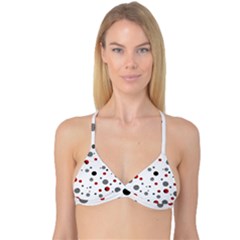 Decorative dots pattern Reversible Tri Bikini Top