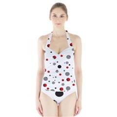 Decorative dots pattern Halter Swimsuit