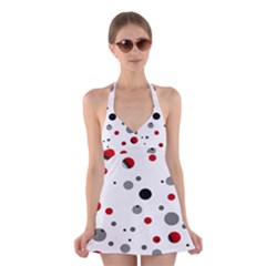 Decorative dots pattern Halter Swimsuit Dress