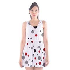 Decorative dots pattern Scoop Neck Skater Dress