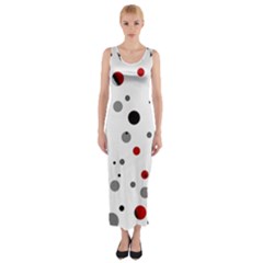 Decorative dots pattern Fitted Maxi Dress