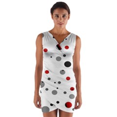 Decorative dots pattern Wrap Front Bodycon Dress