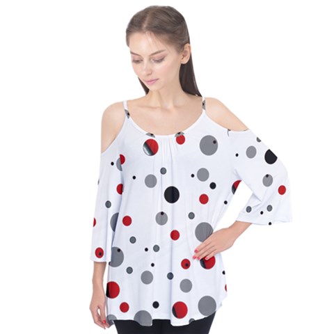 Decorative Dots Pattern Flutter Tees by ValentinaDesign