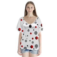 Decorative dots pattern Flutter Sleeve Top