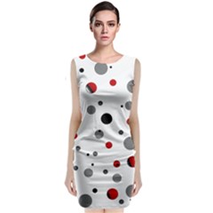 Decorative dots pattern Sleeveless Velvet Midi Dress