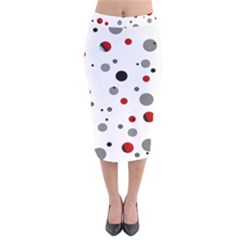 Decorative dots pattern Velvet Midi Pencil Skirt