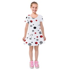 Decorative dots pattern Kids  Short Sleeve Velvet Dress