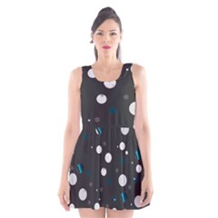 Decorative dots pattern Scoop Neck Skater Dress