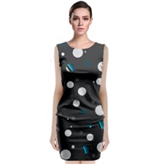 Decorative dots pattern Sleeveless Velvet Midi Dress