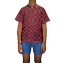 Abstract Background Red Black Kids  Short Sleeve Swimwear View1