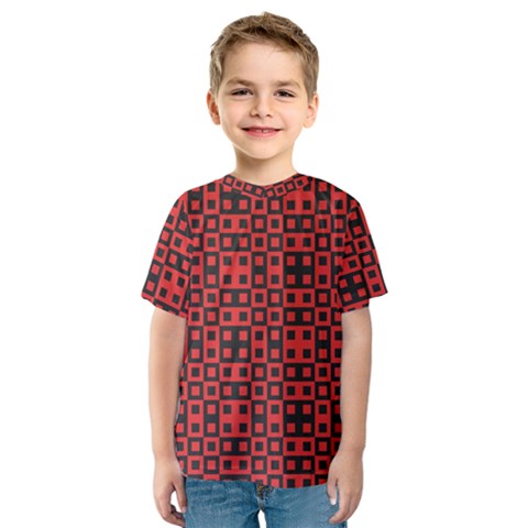 Abstract Background Red Black Kids  Sport Mesh Tee by Nexatart
