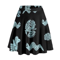 Aztecs Pattern High Waist Skirt by ValentinaDesign