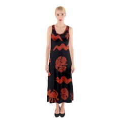 Aztecs Pattern Sleeveless Maxi Dress