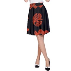 Aztecs Pattern A-line Skirt