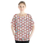 Honeycomb pattern                Batwing Chiffon Blouse