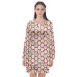 Honeycomb pattern       Long Sleeve Chiffon Shift Dress