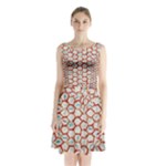 Honeycomb pattern                 Sleeveless Waist Tie Dress