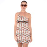 Honeycomb pattern  One Shoulder Ring Trim Bodycon Dress