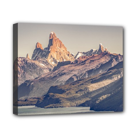 Fitz Roy And Poincenot Mountains Lake View   Patagonia Canvas 10  X 8  by dflcprints