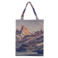 Fitz Roy And Poincenot Mountains Lake View   Patagonia Classic Tote Bag by dflcprints