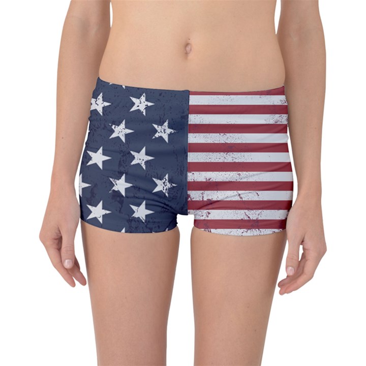 Distressed Flag Boyleg Bikini Bottoms