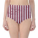 Distressed Flag High-Waist Bikini Bottoms