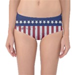 Distressed Flag Mid-Waist Bikini Bottoms