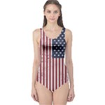 Distressed Flag One Piece Swimsuit