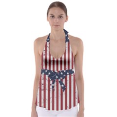 Distressed Flag Babydoll Tankini Top by tonitails