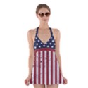 Distressed Flag Halter Swimsuit Dress View1