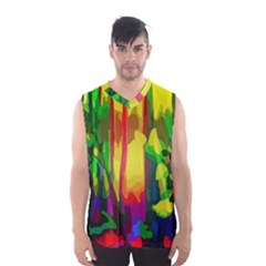 Abstract Vibrant Colour Botany Men s Basketball Tank Top by Nexatart