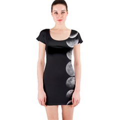 Phases Of The Moon Short Sleeve Bodycon Dress by PinUpPerfection