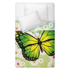 Green Butterfly Duvet Cover Double Side (single Size) by linceazul