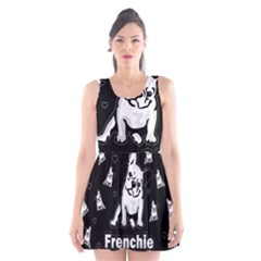 Frenchie Scoop Neck Skater Dress by Valentinaart